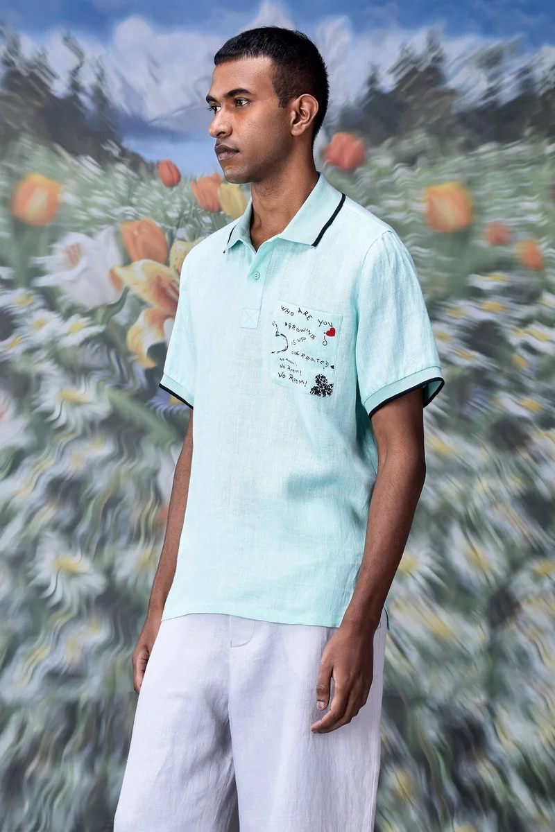 Genes Lecoanet Hemant  Nile Linen Polo for Men | Best Price UAE